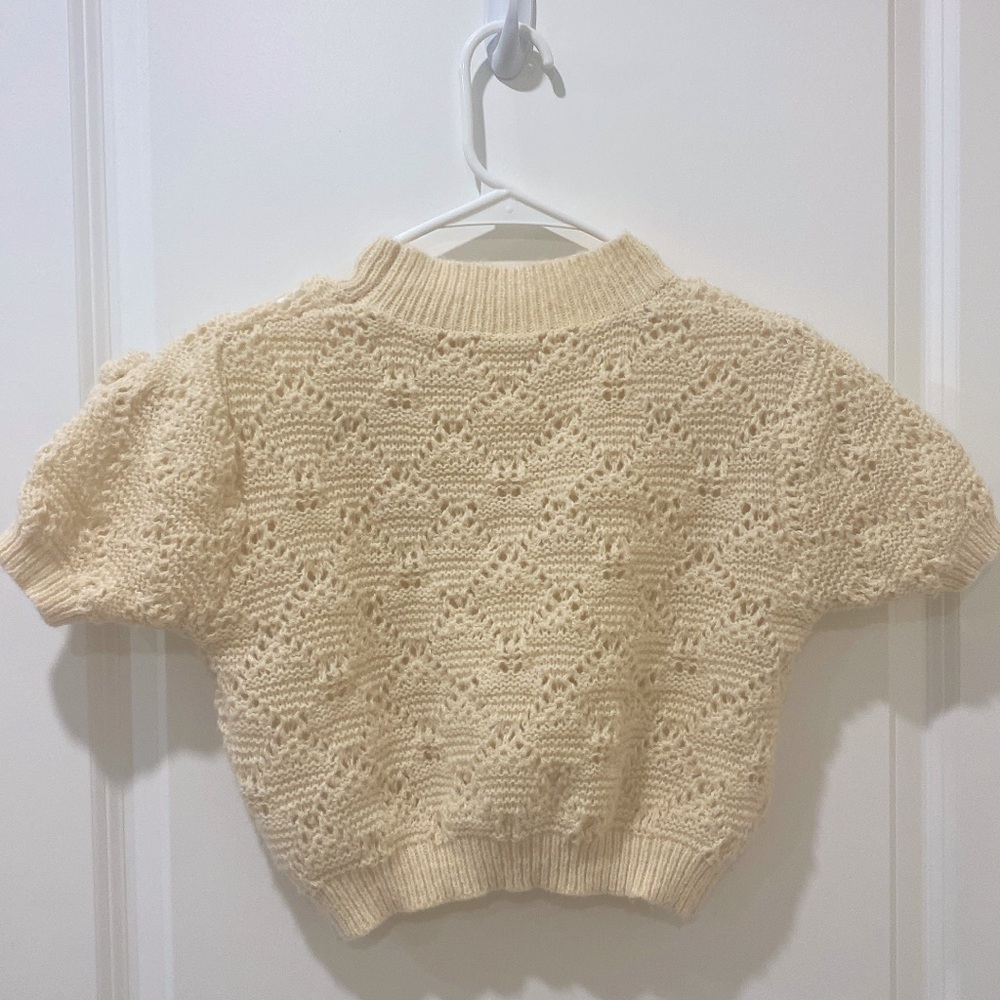 Flower Cropped Sweater
